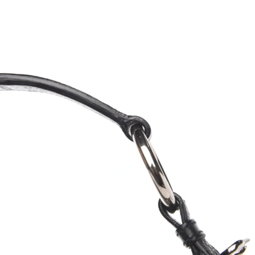 PRADA Vitello Daino Hobo in Black Leather with Silver Hardware